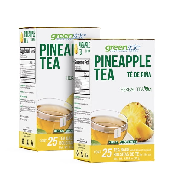 Greenside (Pack of 2)pineapple Herbal Tea/tea De Piña (25 Tea Bags with 1 G Each)