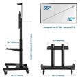 Rolling TV Stand, Mobile TV Stand for 55 to 85 Inch Screens up to 200