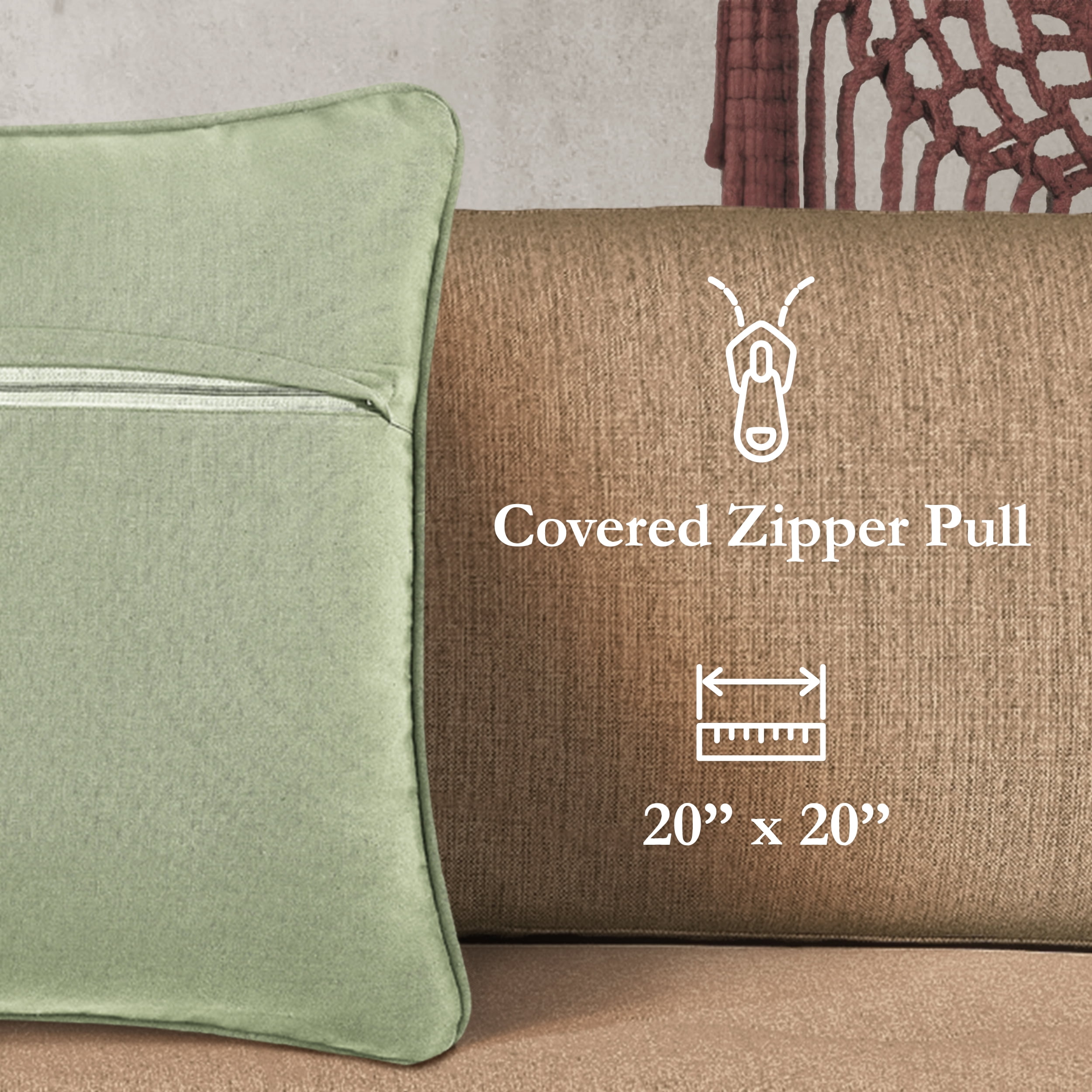 Boho Living Jada 20"x20" Sage Green Decorative Pillow