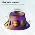 thumbnail image 3 of Honeii Planets And Stars for Unisex Bucket Hat Waterproof Rain Hat Reversible Shiny Rave Bucket Hat for Concert Festival Boonie Cap, 3 of 6