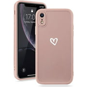 Micoden Compatible for iPhone Xr Case for Women Cute Glossy Soft Slim Simple Heart Pattern Protective Case Light-Wight