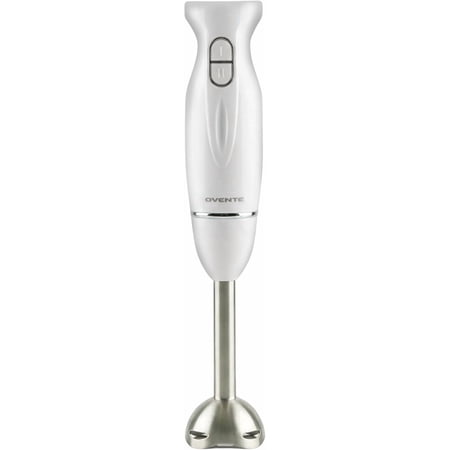 OVENTE Electric Corded Hand Blender, 300W with 2 Mixing Speeds White HS560W | Handheld Immersion Stick Mixer with Stainless Steel Blades for Smoothies, Purees & Baby Food