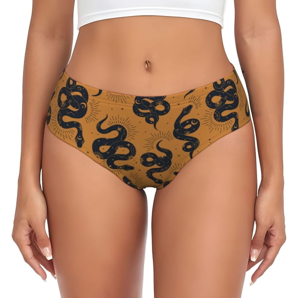 Fotbe Snake Calzones Estampados para Mujer – Ropa Interior de Algodón, Cómoda, Suave y Elástica-Large