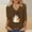 Brown(*Halloween), variant on Women's Plus Size 3/4 Sleeve Tunic Tops, Womens V Neck Tops Trendy Pleated Dressy Casual Blouse ,Green,Size S