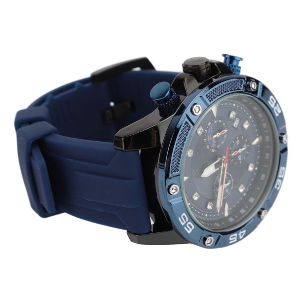 Reloj De Cuarzo Multifuncional Para Hombres Correa De Silicona Cronógrafo Resistente Al Agua Función De Fecha Reloj De Cuarzo Multifuncional Informal Luminoso Para Hombres Reloj