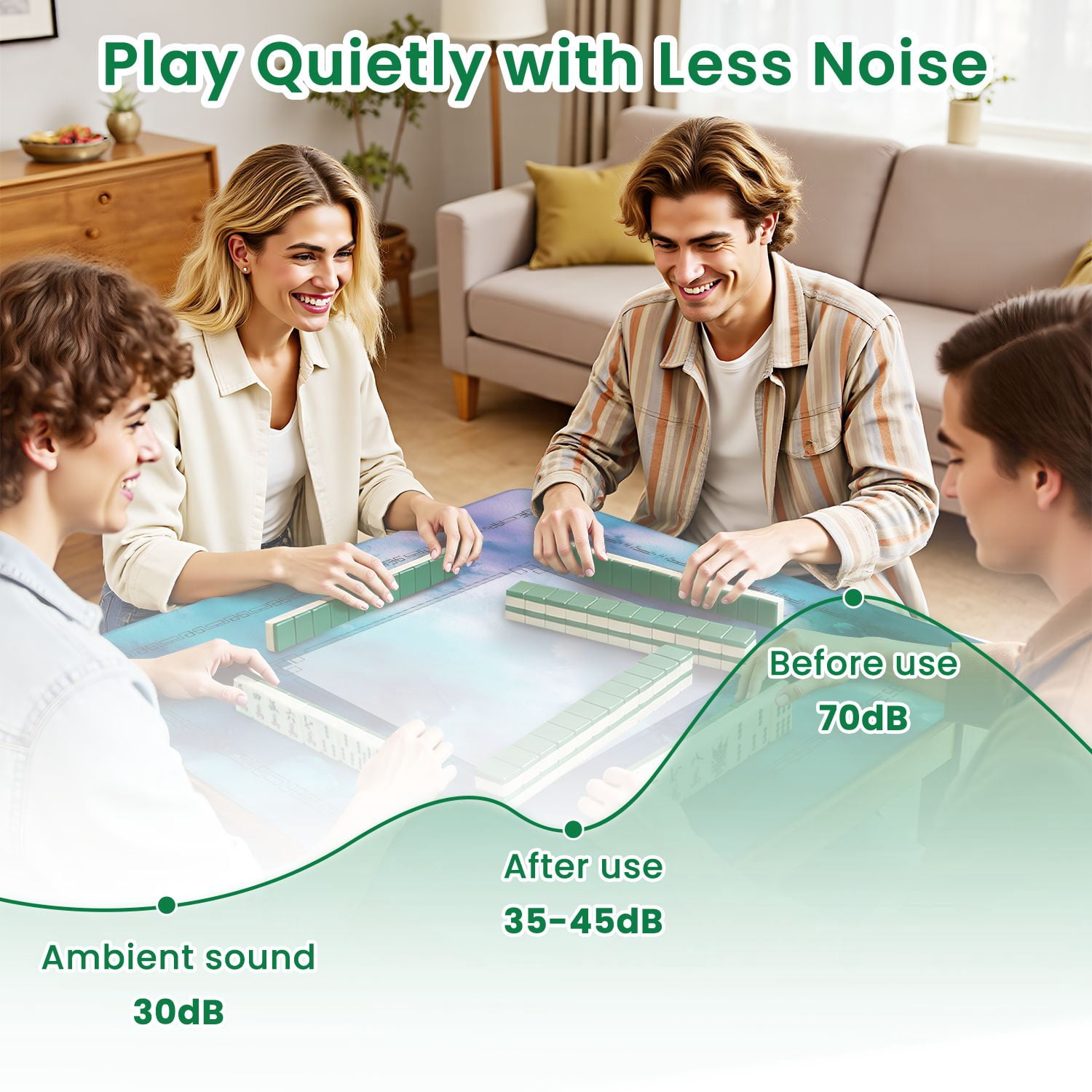 Mahjong Mat 31.5" x 31.5" Watercolor seamless abstract sky galaxy Non-Slip Noise Reduction American Mahjong Tiles Table Cover for Dominoes Poker Card Board Games Gift