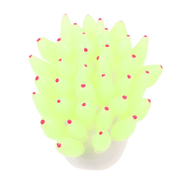 HONMEET Simulation Green Silicone Coral for Aquarium Decor Lifelike Fluorescent Fish Tank Ornament