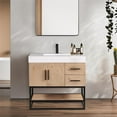 thumbnail image 2 of Altair Design Bianco 36" Wood Vanity w/ White Composite Stone Top in Light Brown, 2 of 17