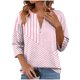 thumbnail image 1 of Camiseta de Verano de la Mujer con Cremallera de Moda de Ajuste Suelto Impresa 3/4 Manga Suelta Cómoda Primavera Y Verano Top de Verano de la Mujer, 1 of 5
