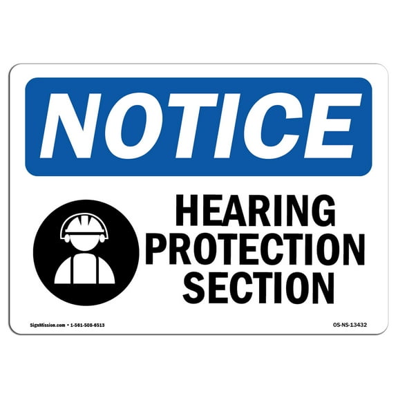 OSHA Notice Sign - Hearing Protection Station | Plastic Sign | Protect Your Business, Construction Site, Warehouse & Shop Area | Made in the USA