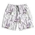 thumbnail image 3 of Uemuo Lavender Flowers Pattern Men's Swim Trunks Hawaiian Beach Bathing Suit Swimsuits Beach Quick-Dry Shorts with Pockets-XX-Large, 3 of 9