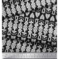 thumbnail image 2 of Soimoi Georgette Viscose Fabric Leaves & Floral Block Printed Fabric 1 Yard 42 Inch Wide, 2 of 3