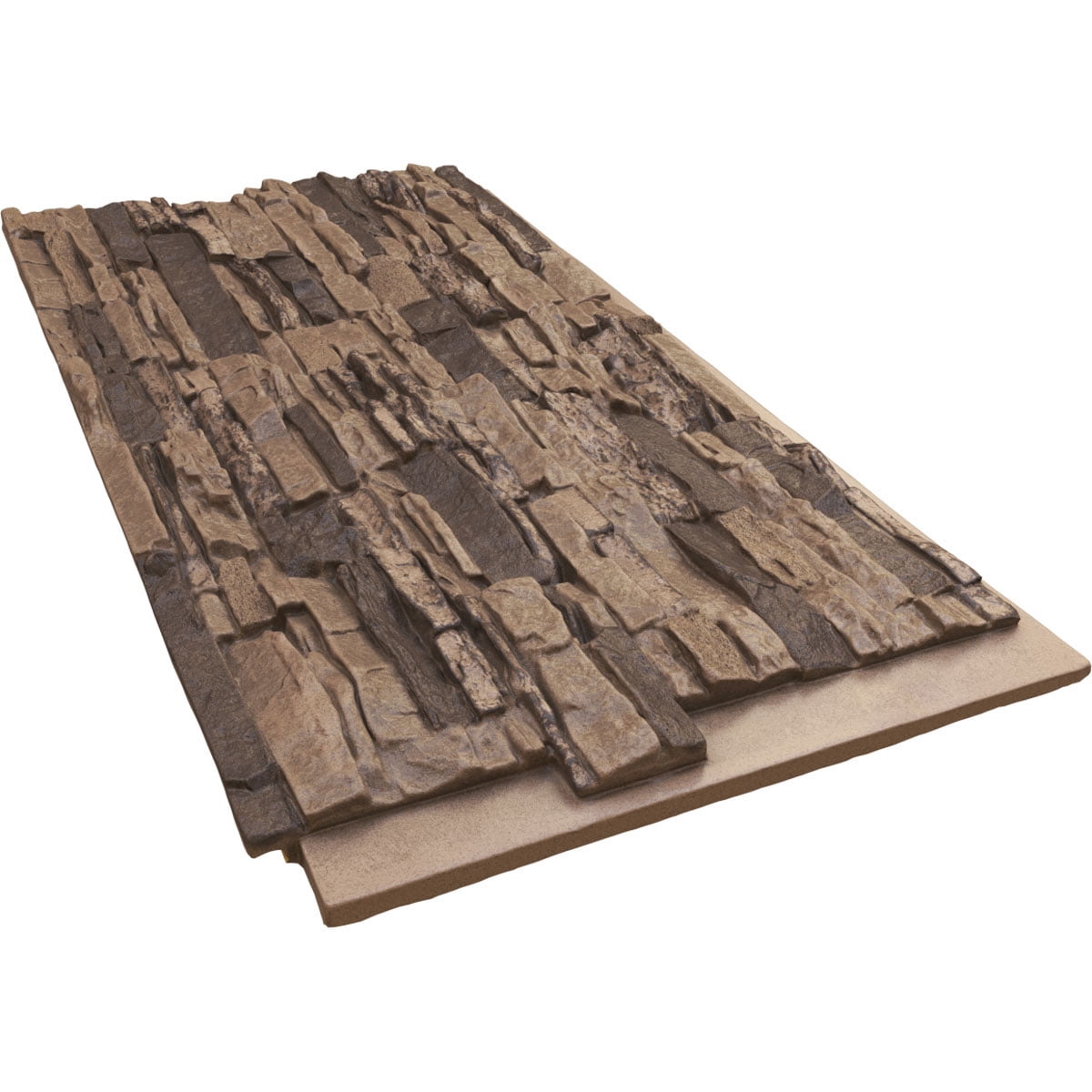 Ekena Millwork 45.75"W x 24.50"H x 1.25"D Canyon Ridge Stacked Stone, StoneWall Faux Stone Siding Panel, Smokey Ridge