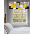thumbnail image 5 of Curtain Valance for Windows,Yellow Color Block Abstract Geometric Kitchen Valances Rod Pocket Short Curtains,Black Plaid Collage Art Window Treatment Panel for Bedroom Bathroom 54"x18", 5 of 7