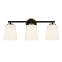 Trade Winds Nell 3-Light Bathroom Vanity Light in Matte Black and Natural Brass