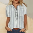 thumbnail image 3 of Dyegold Shirts for Women Casual,3/4 Sleeve Shirts for Women Summer Round Neck Loose Pullover Tunics Casual Landscape Tops Blouse Tee, 3 of 5