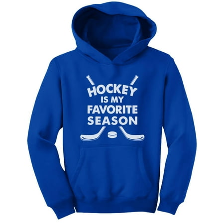 

Hockey Is My Favorite Season Pullover Hockey Lover Gift Kids Hoodie Large Blue