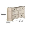 thumbnail image 5 of BenJara Beny 62 Inch Wide Dresser with 7 Drawers, Black Handles, White Wood Finish, 5 of 6