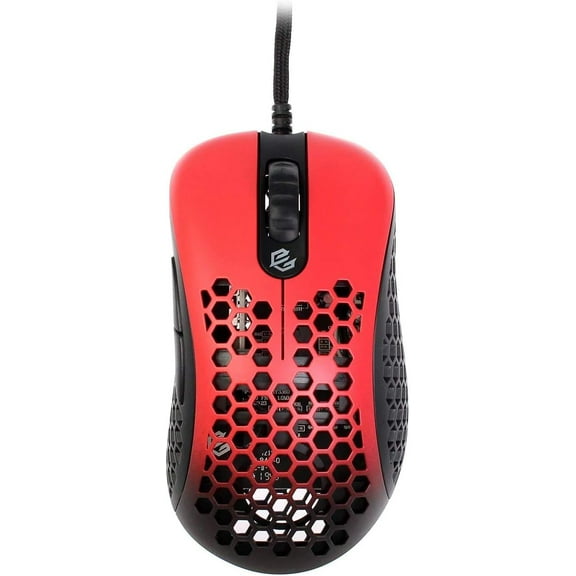 Restored G-Wolves Skoll SKL Ace Lightweight Honeycomb Wired USB RGB Gaming Mouse, Shadow Red (Refurbished)