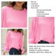 thumbnail image 3 of Suéter de color puro, suéter de punto acanalado con cuello redondo para mujer, suéter de cuello redondo de uso conveniente, 3 of 4