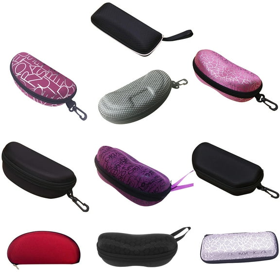 SPRING PARK Portable Waterproof Sunglasses Eyeglasses Case Zipper Hard Shell Box With Clip