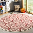 thumbnail image 2 of SAFAVIEH Linden Bryony Geometric Indoor/Outdoor Area Rug, Red/Creme, 6'7" x 6'7" Round, 2 of 8