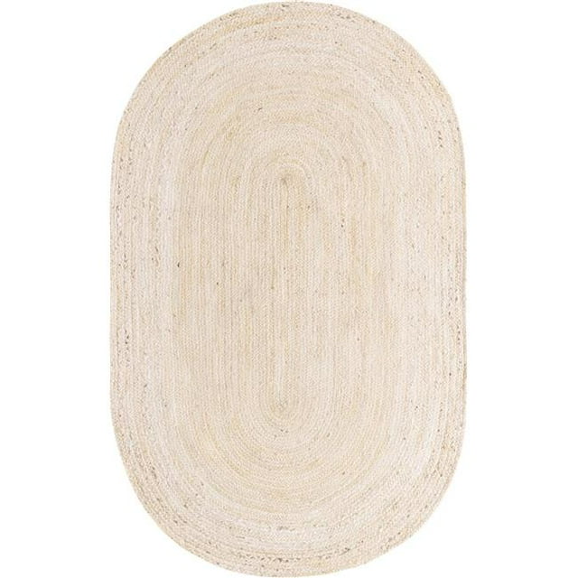 Unique Loom 3153068 3 ft. 3 in. x 5 ft. Dhaka Braided Jute Rectangular Rug, Beige
