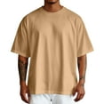 thumbnail image 1 of Camisa de manga corta oversize de verano para hombre: color liso, poliéster, hombros redondeados, tallas S-XXXL para uso informal y fiestas, 1 of 5