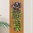 thumbnail image 6 of Hanging Baskets with Artificial Flowers for Plants Outdoor Indoor, Faux Silk Morning Glory Vines, Faux Green Plant Arrangement for Garden Patio Spring Summer Decor(Purple), 6 of 6