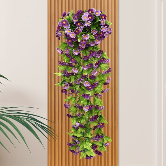 Qocolcyl Garland Hanging Vines for Outdoor,Artificial Morning Glory Hanging Faux Plants Realistic Morning Glory Plants UV Resistant No Maintenance for Home Office Hanging Decoration Indoor Planters