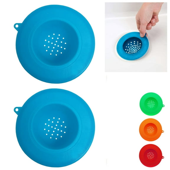 2Pc Kitchen Sink Strainer Silicone Filter Drain Protector Food Trap Debris Waste