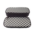 thumbnail image 5 of Lsque Black and White Checkerboard Printed Big Capacity PU Leather Pencil Case Large Pencil Pouch Stationery Pen Bag Pencil Holder for Teen, 5 of 6