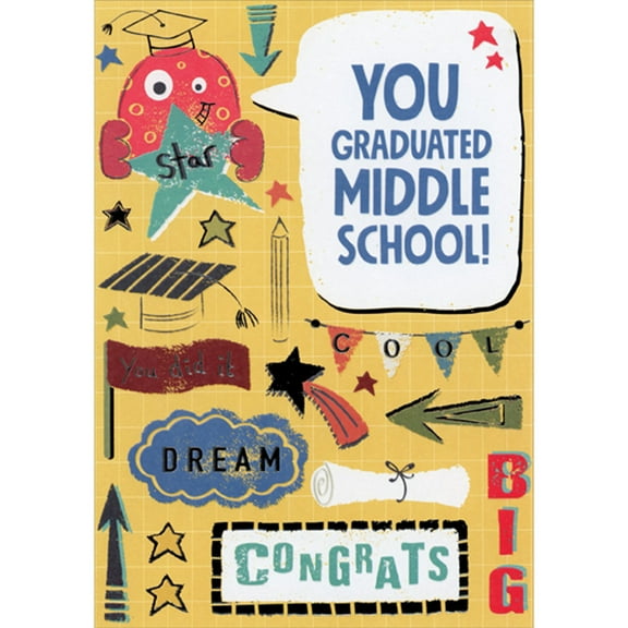 Designer Greetings Graduation Congratulations Card, Yellow (Paper Card)