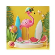 Satin Napkin Square 20 Inches Soft Smooth Decorative Napkins for Party Wedding Banquet and Dinner A Pink Flamingo