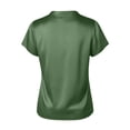 thumbnail image 5 of Tqcoqu Womens Satin Blouse for Women Business Work Tops Casual Cap Sleeve V Neck Button Down Shirts,Army Green,Women's S-XXL, 5 of 6