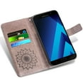 thumbnail image 6 of Asuwish Compatible with Samsung Galaxy A5 2017 Wallet Phone Case and Tempered Glass Screen Protector Flip Credit Card Holder Stand Mandala Flower Cell Cover for 5A SM-A520W Women Men Gray, 6 of 9