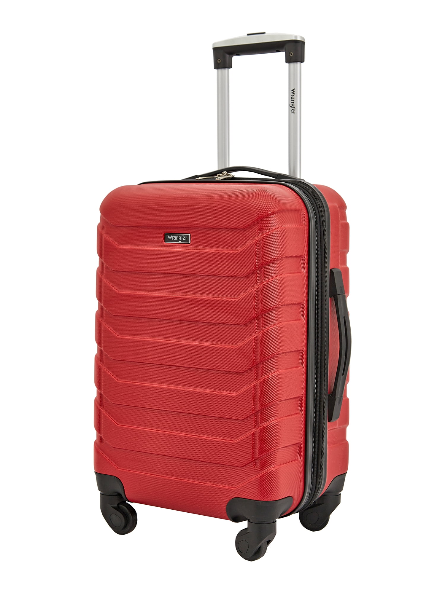 Wrangler 4 Piece Rolling Hardside Luggage Set, Black