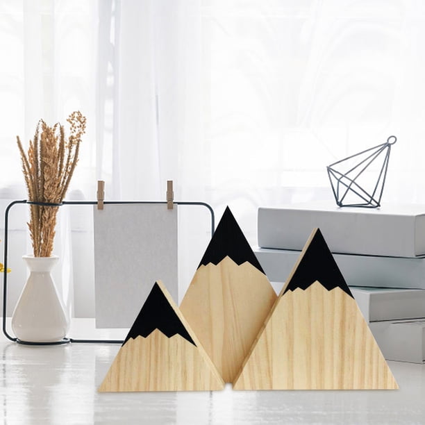 Xihbxyly Mini Estante Decorativo de Madera, Diseño Nevado Pintado a Mano, Madera Natural, Versátil para Exhibir Sobre La Mesa, Ideal para La Sala de Estar y La Habitación de Los Niños. Juego de 3 Tam