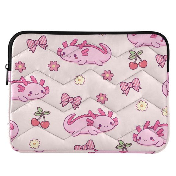 ALAZA Axolotl Cute Bows Pattern Laptop Sleeve Case for 13-14 Inch Computer Cover Bag Medium