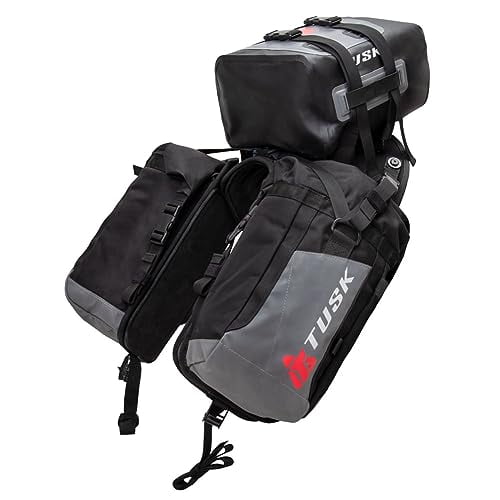 TUSK Excursion Rackless Luggage System w/X-Small Dry Duffel Tail Bag Standard Heat Shield Black/Grey