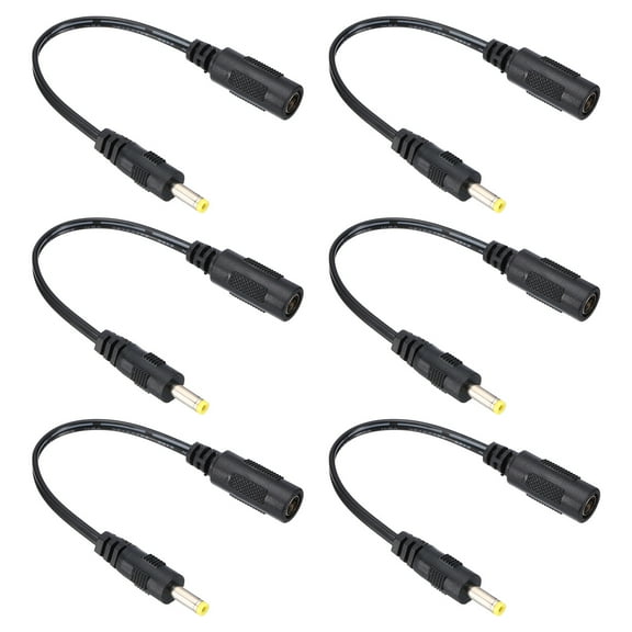 Uxcell 0.6Ft DC 5.5x2.1mm Female to DC 4.0x1.7mm Male Power Cable, 6 Pcs Wire Adapter Connector Charging Cord, Black