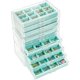 thumbnail image 1 of Caja Organizador para Joyas Pendiente, Acrílico Bandeja Apilable Joyero Transparente para Arete Pulsera Collar Anillo Colgante Broches Estuche Joyería Cajon Terciopelo -Azul, 6 Capas, 1 of 7