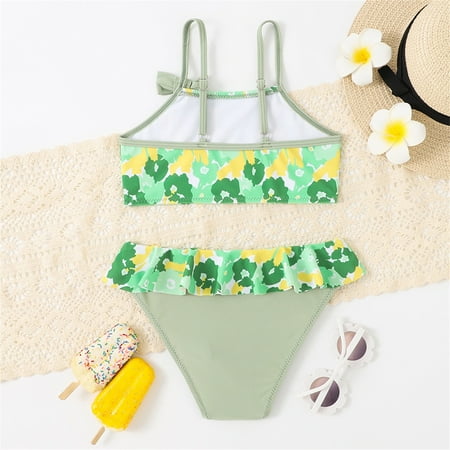 

Gubotare Kids Toddler Baby Girls Spring Summer Flower Print Cotton Sleeveless Holiday Vest Shorts Beach Size 12 Girls Swimsuit Light Blue 3-4 Years