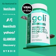 Goli Nutrition Pre-Post-Probiotic Zero Sugar Gummies, 60 Count