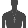 thumbnail image 2 of Large Sterling Silver Cross with Jesus Pendant Necklace with Diamond Cut Finish, 2 of 3