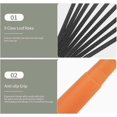 thumbnail image 3 of Mini Garden Rake 16 Inch 9 Root Steel Hand Fan Leaf Rake with Ergonomic Comfort Grip & Rust Resistant - Gardening, 3 of 4