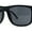 Matte Black - Black, variant on Mens Sport Rectangle Horn Rim Plastic Dark Black Lens Sunglasses Shiny Black