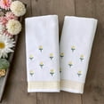 thumbnail image 5 of Staggered Blossoms Hand Towel 2 count Set for Bath/Kitchen/Bar & , White, 5 of 7