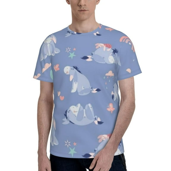 Eeyore Men's T Shirts Cartoon Graphic Short Sleeve Tees Novelty Casual Unisex Adults Tee Shirt Tops