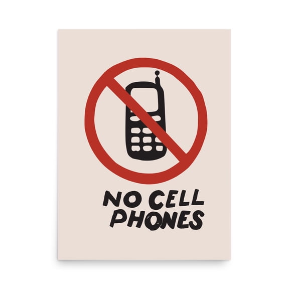 Rocket Prints No Cell Phones Luke's Diner Poster, 9 x 12